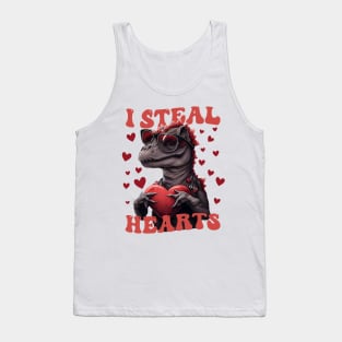 Heart Thief Dinosaur Valentine's Day Tank Top